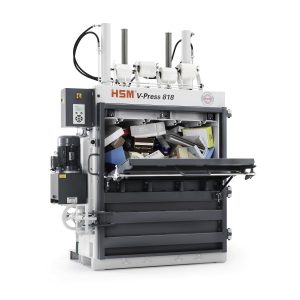 Presse à balles carton industrielle HSM V-Press 818 plus 18,5 tonnes, 185 kN, balles de 200 kg