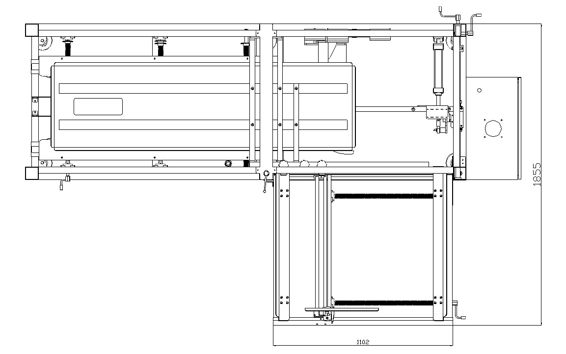 AUTOBOX formeuse de caisses - Plan d’implantation avec table de travail inclinée